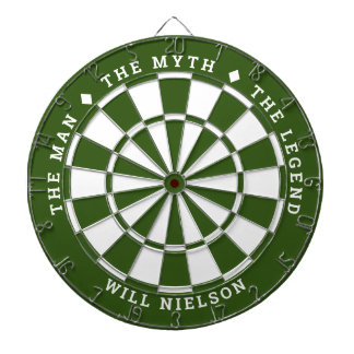 "The man, the myth, the legend" | Forest Green Dartboard