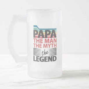 The man, the myth, the legend frosted glass beer mug