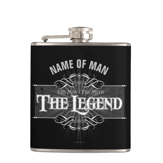 The Man, The Myth, The Legend Hip Flask (Front)