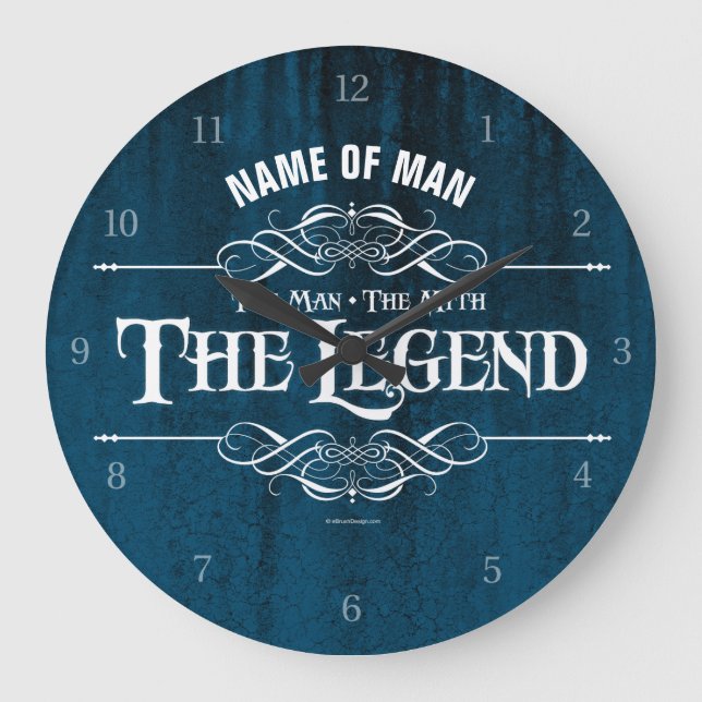 The Man, The Myth, The Legend Large Clock (Front)