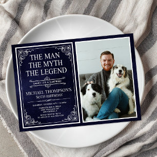 The Man The Myth The Legend Surprise 50th Birthday Invitation
