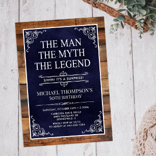 The Man The Myth The Legend Surprise 50th Birthday Invitation