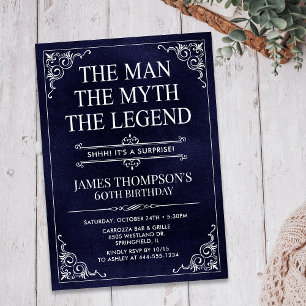 The Man The Myth The Legend Surprise 60th Birthday Invitation