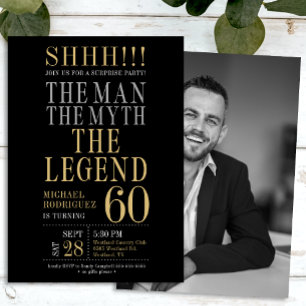 The Man The Myth The Legend Surprise 60th Birthday Invitation
