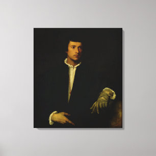 The Man with a Glove, c.1520 Canvas Print
