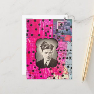 The Man With Bad Hair Collage Postcard