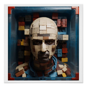 the man with his head in the box poster