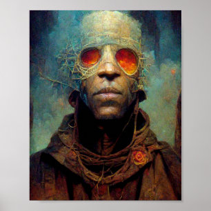 The Man With The Eyes Scifi Art Poster