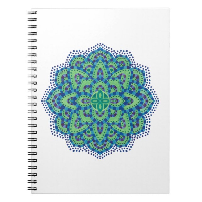 The Mandala-Cool Emerald Notebook (Front)
