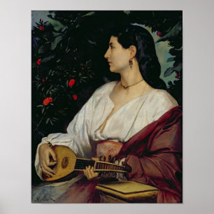 The Mandolin Player, 1865 Poster