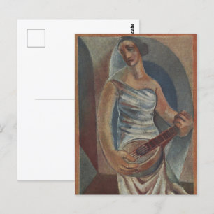 The Mandolin Player by Juan Gris Postcard