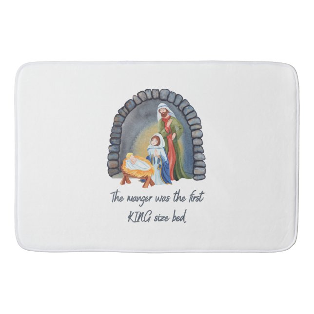 The Manger is the First King size bed Bath Mat (Front)