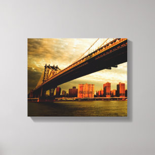 The Manhattan bridge view from Brooklyn side (NYC) Canvas Print