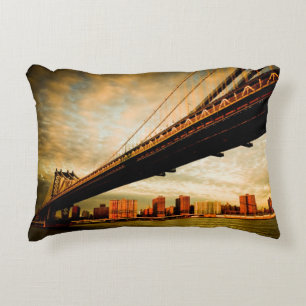 The Manhattan bridge view from Brooklyn side (NYC) Decorative Cushion
