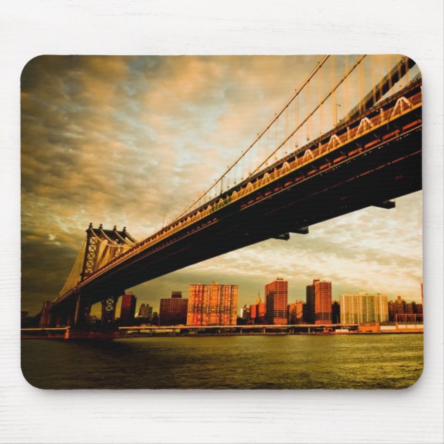 The Manhattan bridge view from Brooklyn side (NYC) Mouse Mat (Front)