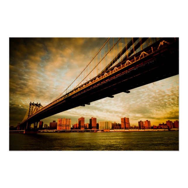 The Manhattan bridge view from Brooklyn side (NYC) Poster (Front)