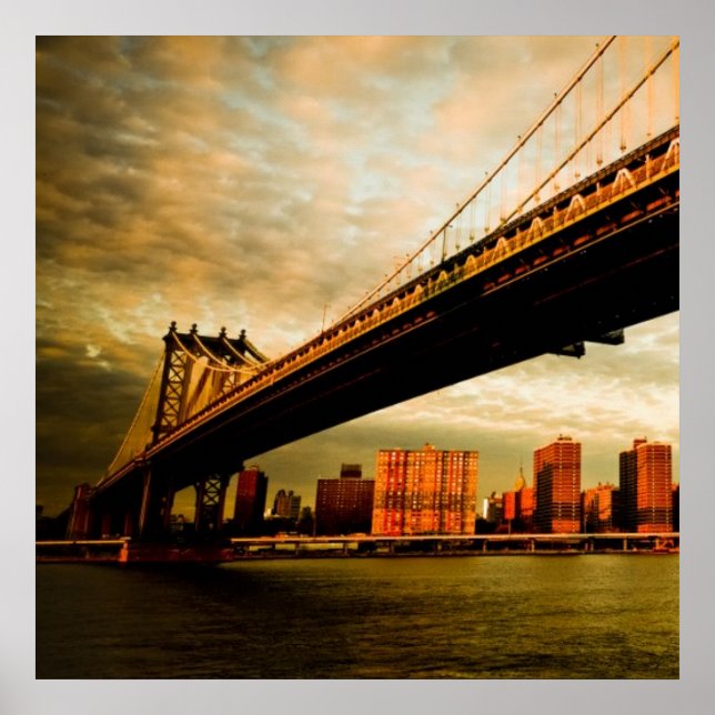 The Manhattan bridge view from Brooklyn side (NYC) Poster (Front)