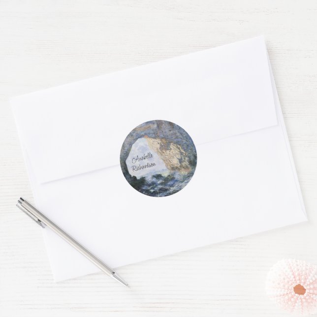 The Manneporte  by Claude Monet Classic Round Sticker (Envelope)