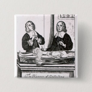 The Manner of Dissecting the Pestilential Body 15 Cm Square Badge