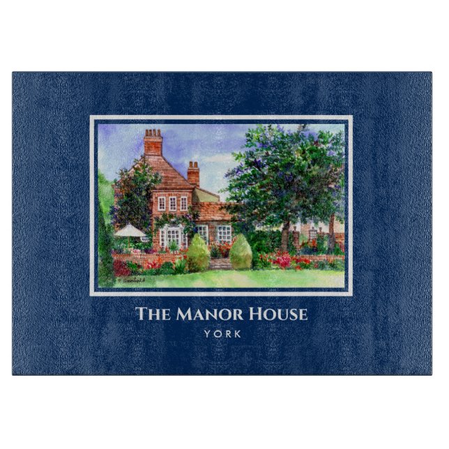 The Manor House York England Country Garden Cutting Board (Front)
