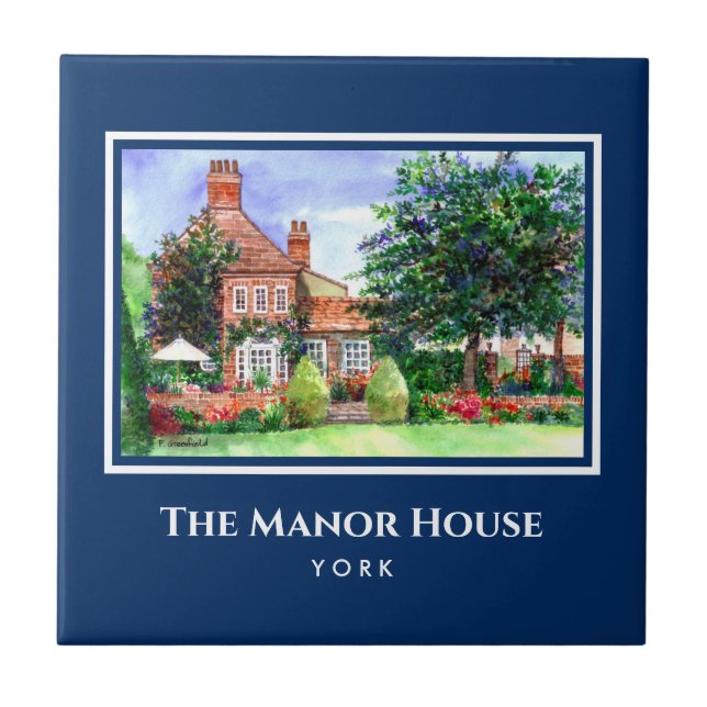 The Manor House York England Country Garden Tile (Front)