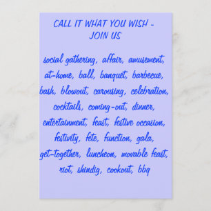 THE MANY DEFINITIONS OF A GET-TOGETHER INVITATION