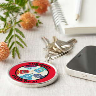 The Many Faces of AI (Artificial Intelligence) Key Ring