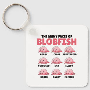 The Many Faces Of Blobfish Funny Emotion Types Key Ring