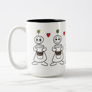 The Many Faces of Coffee Two-Tone Coffee Mug