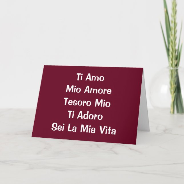 THE MANY WAYS I LOVE YOU ITALIAN VALENTINE'S CARD (Front)