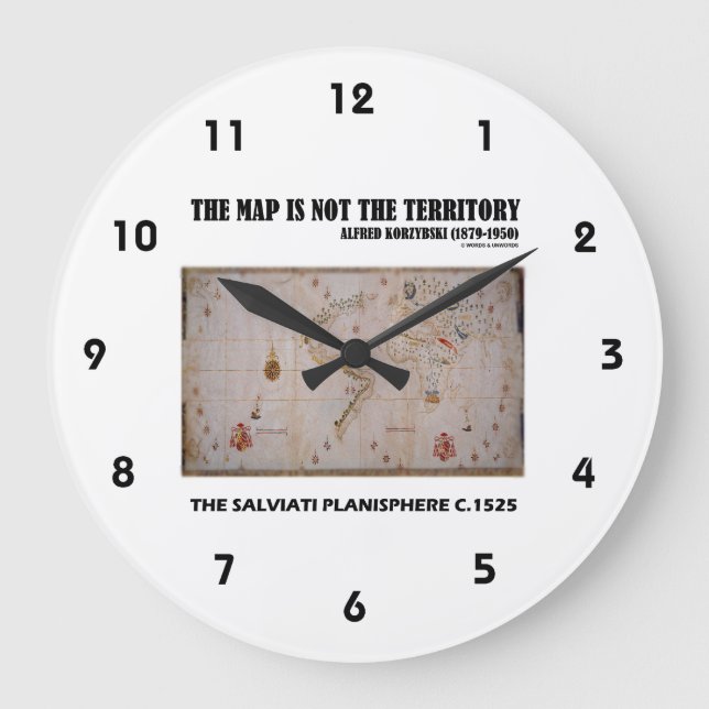 The Map Is Not The Territory Salviati Planisphere Large Clock (Front)