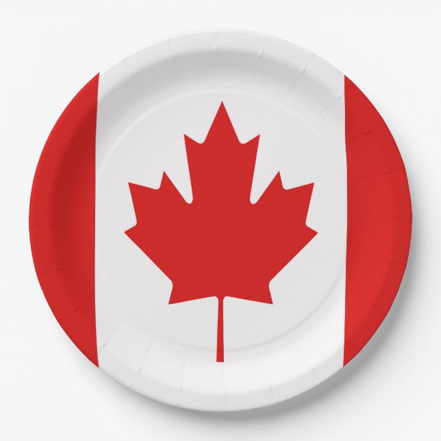 The Maple Leaf flag of Canada Paper Plate (Front)