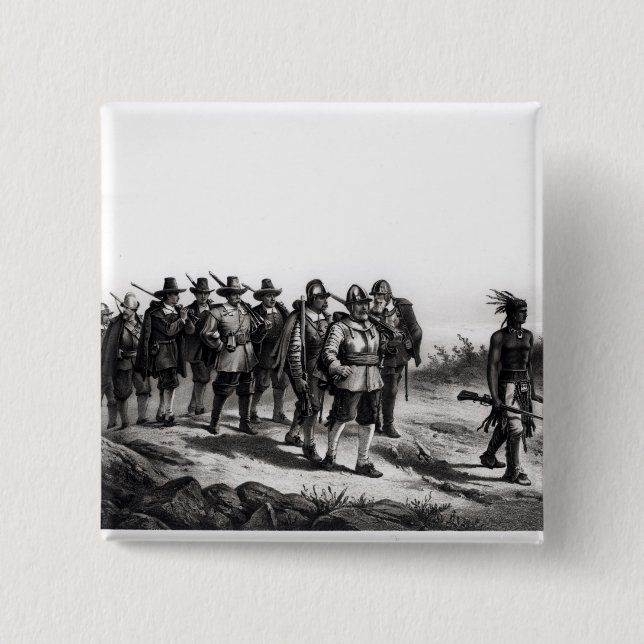 The March of Miles Standish 15 Cm Square Badge (Front)