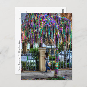 The Mardi Gras Bead Tree Postcard