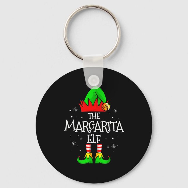 The Margarita Elf Matching Family Christmas Mens W Key Ring (Front)