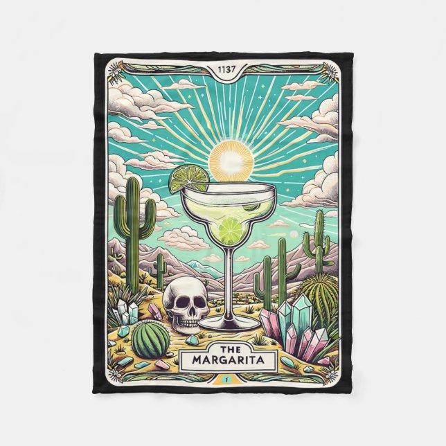 The Margarita Tarot Card Cinco De Mayo Party Marga Fleece Blanket (Front)