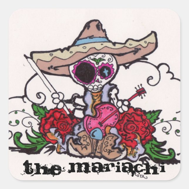 The Mariachi Square Sticker (Front)
