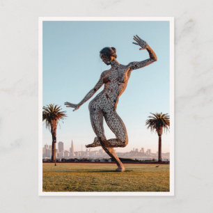 The Marina San Francisco Dancing Woman Sculpture Postcard