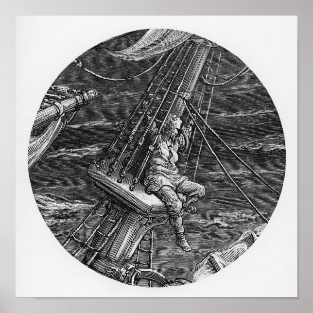 The Mariner aloft in the poop of the ship Poster (Front)