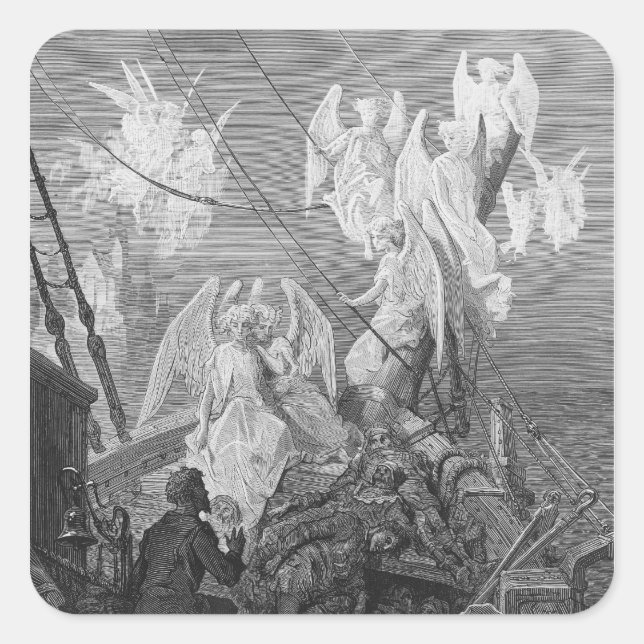 The mariner sees the band of angelic spirits square sticker (Front)