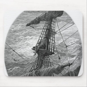 The Mariner up the mast during a storm Mouse Mat