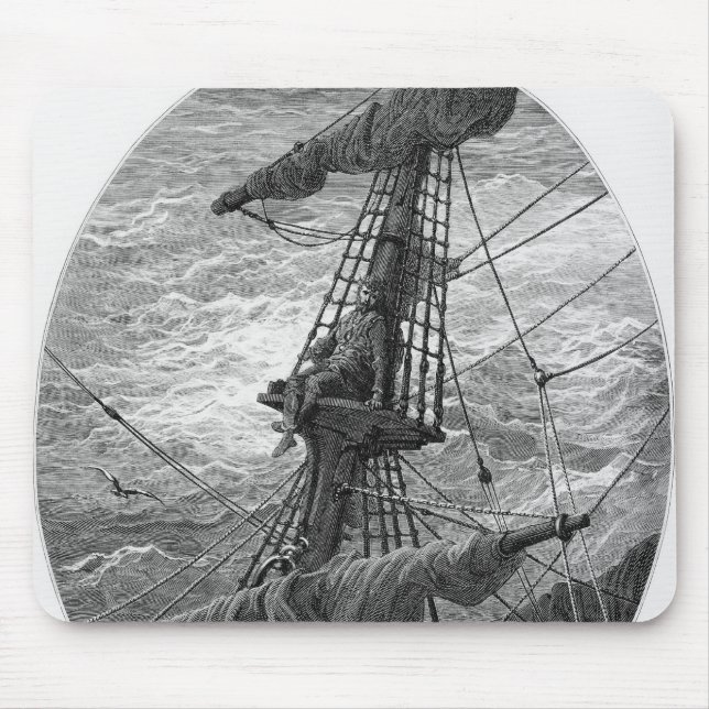 The Mariner up the mast during a storm Mouse Mat (Front)