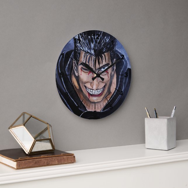 The Marked Sufferer Painting by Alfred Fox Large Clock (Office)