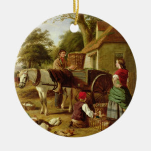 The Market Cart, 1864 (oil on canvas) Ceramic Tree Decoration