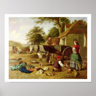 The Market Cart, 1864 (oil on canvas) Poster
