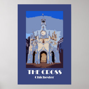 The Market Cross, Chichester, retro-style poster