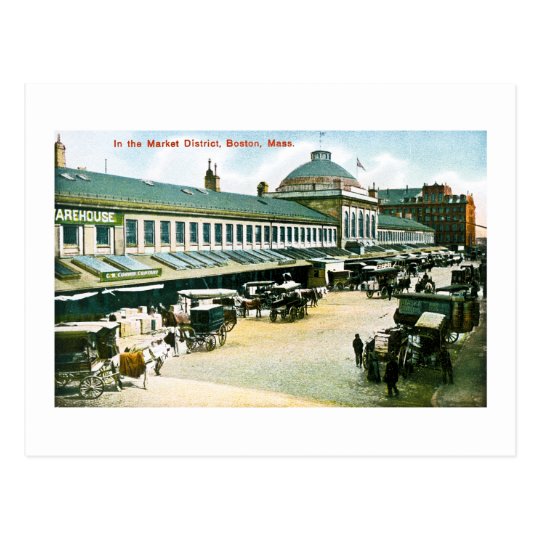 The Market District, Boston, Massachusetts Postcard