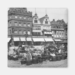 The Market Place at Trier, c.1910 Magnet