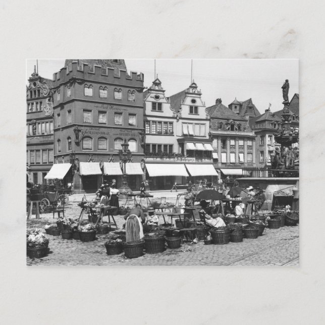 The Market Place at Trier, c.1910 Postcard (Front)