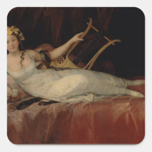 The Marquesa de Santa Cruz, 1805 (oil on canvas) Square Sticker